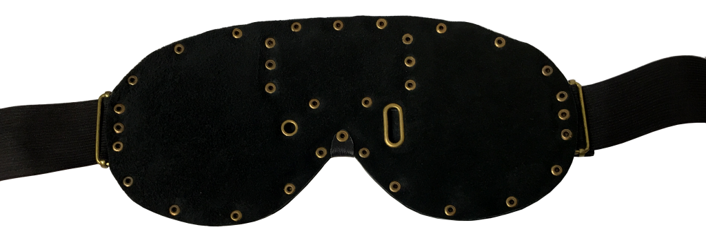Маска к прибору для осознанных сновидений DreamStalker Ultra, общий вид маски с нижней стороны по центру, натуральная замша.